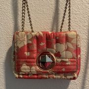 Kate Spade Newbury Lane Brocade Floral Quilted Convertible Chain Bag CORAL