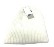 BP Beanie Hat One Size Ribbed Knit Fold Up Winter One Size Cream NWT