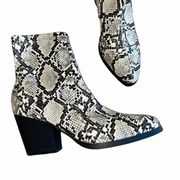 NEW French Connection SNAKE PRINT ZIP ANKLE BOOTS