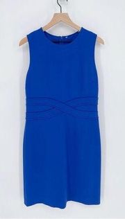 Diane Von Furstenberg Evita Sleeveless Crepe Sheath Dress Blue Women's 10