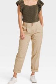 NWT Womens size 12  Target High Rise pleat front tapered chino pants