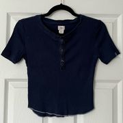 BDG Ribbed Henley Baby Tee - Size M