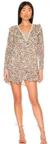 Revolve Alicia Mini Dress in Prius Camel Floral