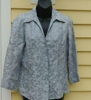 SIGRID OLSEN Size 4 Sparkly Flattering Career Light Weight Blazer Silk Linen