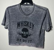 Lucky Brand Whiskey Made Me Do It Cropped Tee