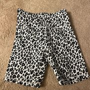 leopard print biker shorts