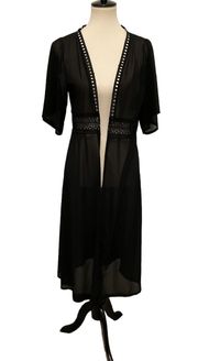 Melrose & Market Black Sheer Maxi Swim Cover Up