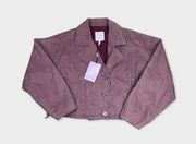 Avec Les Filles  | Womens Lightweight Short Denim Jacket Rose Purple | S NWT