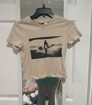 H&M Surfer Khaki Baby Tee Print