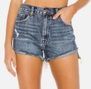 Pistola Kylee Luna Relaxed High Rise Cuffed Distressed Denim Jean Shorts Size 26