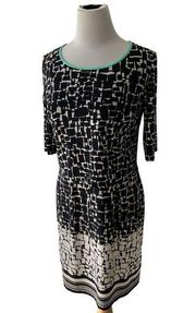 SANDRA DARREN LADIES KNEE LENGTH ZEBRA PRINT SS PARTIAL LINED  DRESS 8