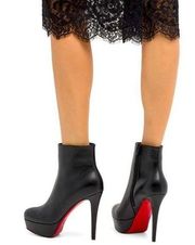 Christian Louboutin Black Nappa leather Bianca Booty 120mm ankle boots 40.5