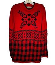 Vintage Marsh Landing Thick Snowflake Red Sweater