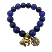 Blair Delmonico blue beaded gold charm bracelet