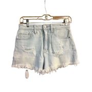 Material Girl * distressed* Fringe hem * Denim Shorts Sz 5 NWT