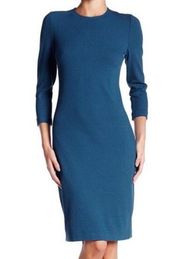 VINCE CREW NECK LONG SLEEVE BODYCON GREEN DRESS S