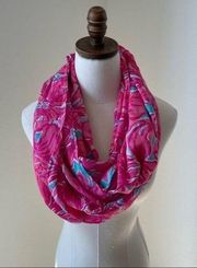 Lilly Pulitzer flowers Infinity scarf loop‎ beach resort EUC