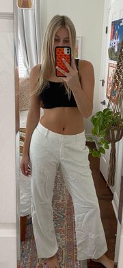 Low Rise White Pants