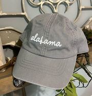 Alabama Hat Light Gray Baseball Cap Adjustable Womens One Size