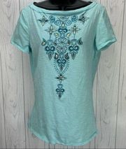 Westport aqua blue tee size medium