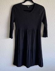 Eileen Fisher Scoop Neck Ribbed Wool Sweater Dress