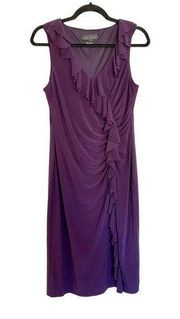 Jessica Howard purple ruffle front dress size 8