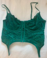 Beckster Green Garter Corset Top