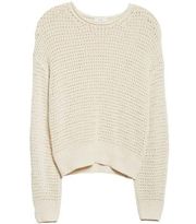 A.L.C Laney Open Knit Sweater Drop Shoulders Relaxed in Cream Women's XS