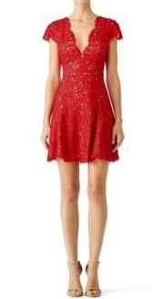 Stylestalker Red Visions Lace Skater Dress Mini Valentine Holiday