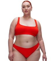 Good American Women Bright Poppy Red Better Bikini Bottom Size L/XL NWT