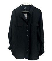 Women’s Perch by Blu Pepper Black Button Down Top.