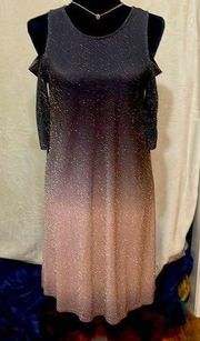 Tan and Brown Ombré cold shoulder dress by Venus