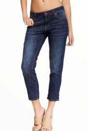 Kut From the Kloth Bardot Skinny Boyfriend Cropped Jeans Dark Denim size 8