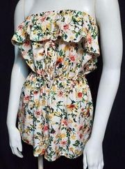 Band of Gypsies  Floral Strapless Romper (Small)