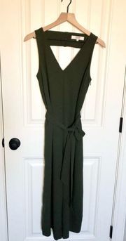 Green Waist Tie Peaches Jumpsuit - size S