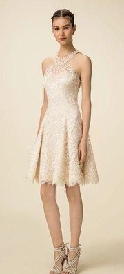 Marchesa Notte Spring 2016 Ready to Wear Lace Dress Gown Beaded