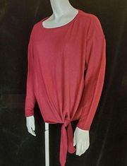 Caslon Red Tie Knot Long Sleeve Top (XS)
