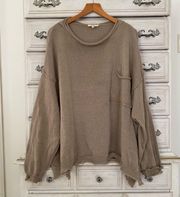 Boutique Beige Distressed Sweater