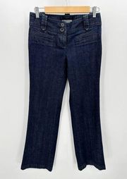 Ann Taylor Factory Jeans Women 0 Blue Dark Wash Denim Curvy Fit Just Below Waist