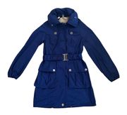 EUC  BRIT Royal Blue Belted Jacket