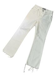 Regular Ankle Jeans Size 25 Raw Frayed Hems White Denim High Rise