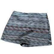 women’s multicolor cotton blend mini skirt skort tweed midnrise woven L