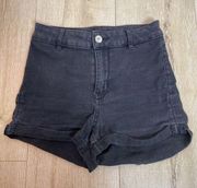 H&M DIVIDED Faded Black Stretch Mini Short Shorts US 4