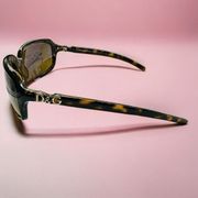 DOLCE & GABBANA Sunglasses Brown Gold Metal Tortoise w/Case/Cloth Made in Italy