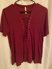 Garnet Cross Top