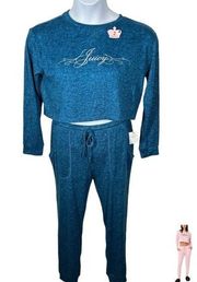 Juicy Couture 2-Piece Cropped Jogger Sweat/Lounge/Sleep Set Size Small NWT