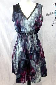 Wang watercolor smocked cotton dress size medium