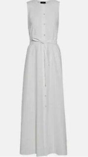 NWT Theory New Shirt Dress in White Florian Twill Button Down Shirtdress 8 $325