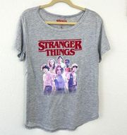 Netflix Stranger Things Women's Cast Graphic T Shirt Gray Size XL