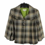 ISAAC MIZRAHI Target Plaid Peter pan collar jacket